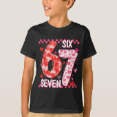 Preppy Retro Coquette Bow 6 7 Six Seven Love Valen Tシャツ (正面)