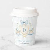 Preppy Rocking Horse Boy First Birthday 紙コップ (正面)