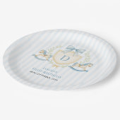 Preppy Rocking Horse First Birthday ペーパープレート (アングル)