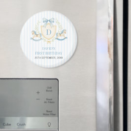 Preppy Rocking Horse First Birthday マグネット