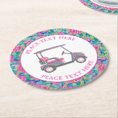 Preppy Sea Turtles Golf Cart ラウンドペーパーコースター (アングル)