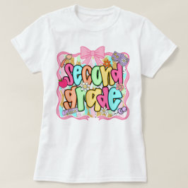 Preppy Second Grade 2nd Grade Teachers Girls Tシャツ