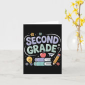 Preppy Second Grade Back To School 2nd Grade Teach カード (黄色い花)