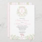 Preppy Silly Goose  Girl Baby Shower Invite 招待状 (正面/裏面)