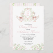 Preppy Silly Goose  Girl Baby Shower Invite 招待状 (正面/裏面)