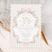 Preppy Silly Goose Pink Bow Girl Baby Shower 招待状