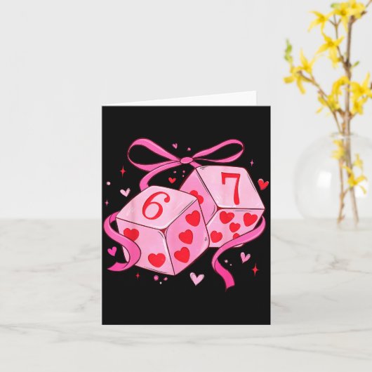 Preppy Six Seven Valentine 6 7 Meme Funny Coquette カード (黄色い花)