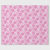 Preppy Small Hearts Pink ラッピングペーパー (フラット)