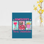Preppy Somebody's Feral Valentine Raccoon Valentin カード (黄色い花)