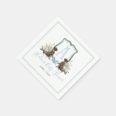 Preppy Southern Blue Boy Lab Baby Shower Napkins スタンダードカクテルナプキン (角)