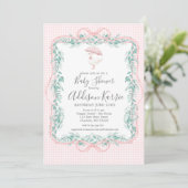 Preppy Southern goose baby shower invite 招待状 (スタンド正面)