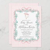 Preppy Southern goose baby shower invite 招待状 (正面/裏面)