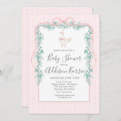 Preppy Southern silly goose baby shower invite 招待状 (正面/裏面)