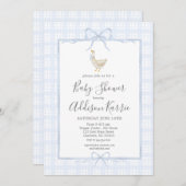 Preppy Southern silly goose boy baby shower invite 招待状 (正面/裏面)