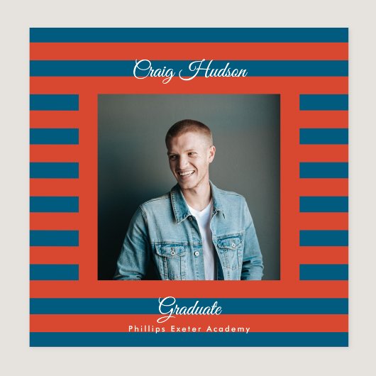 Preppy Square High School 2026 Photo Graduation 案内状