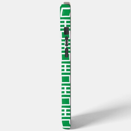 Preppy Square Lattice Monogram – Green & Navy Case-Mate iPhoneケース (裏面 / 左)