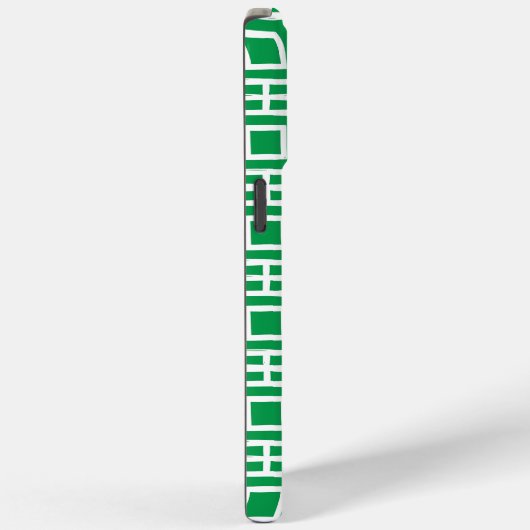 Preppy Square Lattice Monogram – Green & Navy Case-Mate iPhoneケース (裏面 / 右)