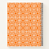 Preppy Square Lattice Monogram Orange Hot Pink ノートブック (裏面)