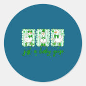 Preppy St Patrick's Day Just A Lucky Goose Leprech ラウンドシール (正面)