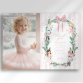 Preppy Stripe Bow Nutcracker Ballet Thank You Card 招待状