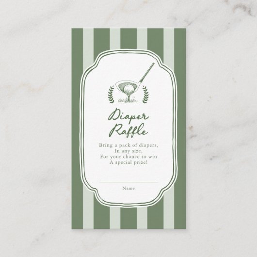 Preppy Stripe New to the Club Diaper Raffle Ticket エンクロージャーカード (正面)