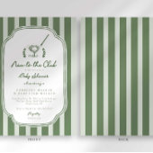 Preppy Stripe New to the Club Golf Baby Shower 招待状