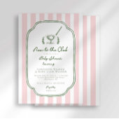 Preppy Stripe New to the Club Golf Baby Shower 招待状