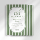 Preppy Stripe New to the Club Golf Baby Shower 招待状