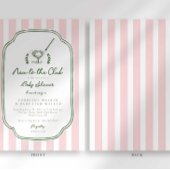 Preppy Stripe New to the Club Golf Baby Shower 招待状