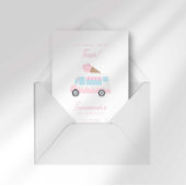 Preppy Stripe Sweet Ice Cream Birthday Invitation 招待状