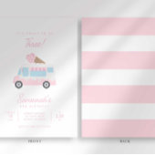 Preppy Stripe Sweet Ice Cream Birthday Invitation 招待状