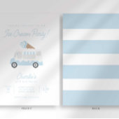 Preppy Stripe Sweet Ice Cream Truck Birthday Party 招待状