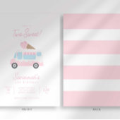 Preppy Stripe Two Sweet Ice Cream Birthday 招待状