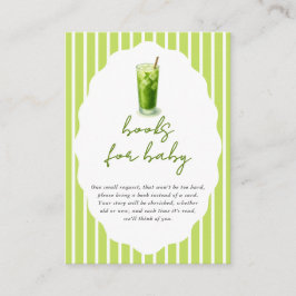 Preppy Stripes Matcha Baby Shower Books For Baby エンクロージャーカード