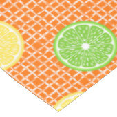 Preppy Summer Citrus Lemon Lime on Orange Bamboo  テーブルクロス (アングル)