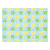 Preppy Summer Citrus Lemon Lime on Turquoise  テーブルクロス (正面(横))