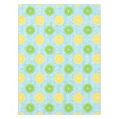 Preppy Summer Citrus Lemon Lime on Turquoise  テーブルクロス (正面)