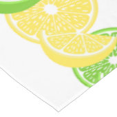 Preppy Summer Citrus Lemon & Lime Slice Border テーブルクロス (アングル)