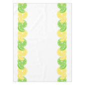 Preppy Summer Citrus Lemon & Lime Slice Border テーブルクロス (正面)