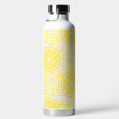 Preppy Summer Citrus Lemon on Greek Key  ウォーターボトル (右面)