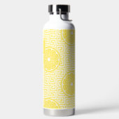 Preppy Summer Citrus Lemon on Greek Key  ウォーターボトル (左面)
