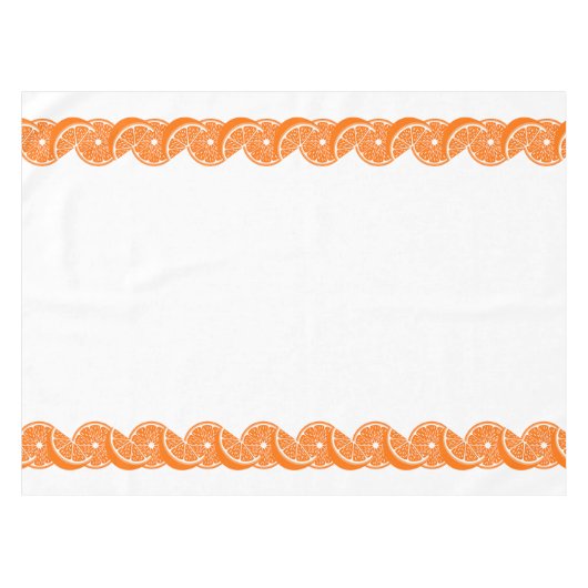 Preppy Summer Citrus Orange Slice Border テーブルクロス (正面(横))