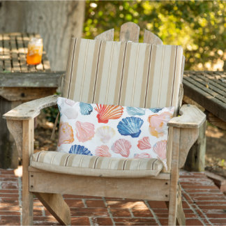 Preppy Summer Seashell Outdoor Pillows アウトドアクッション