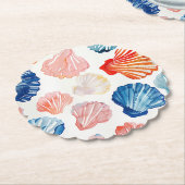 Preppy Summer - Seashell Paper Plates ペーパーコースター (アングル)