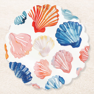 Preppy Summer - Seashell Paper Plates ペーパーコースター