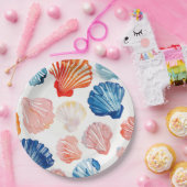 Preppy Summer - Seashell Paper Plates ペーパープレート (パーティー)