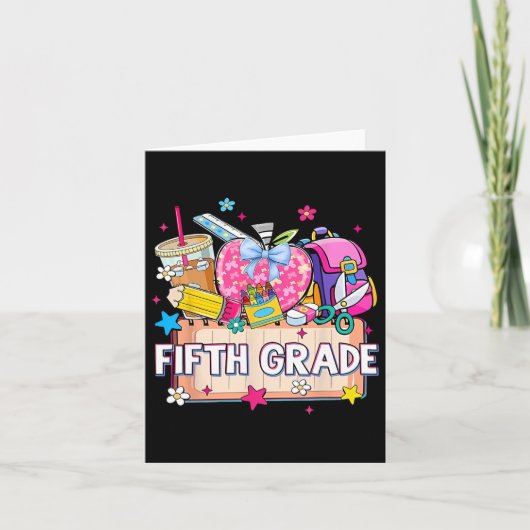 Preppy Supplies Fifth Grade Happy Last Day Of Scho カード (正面)