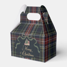 Preppy Tartan Plaid Christmas Party Favor Boxes フェイバーボックス