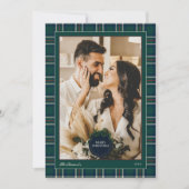 Preppy Tartan Plaid Christmas Photo Holiday Card シーズンカード (正面)