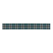 Preppy Tartan Plaid Green Navy Christmas  グログランリボン (正面)